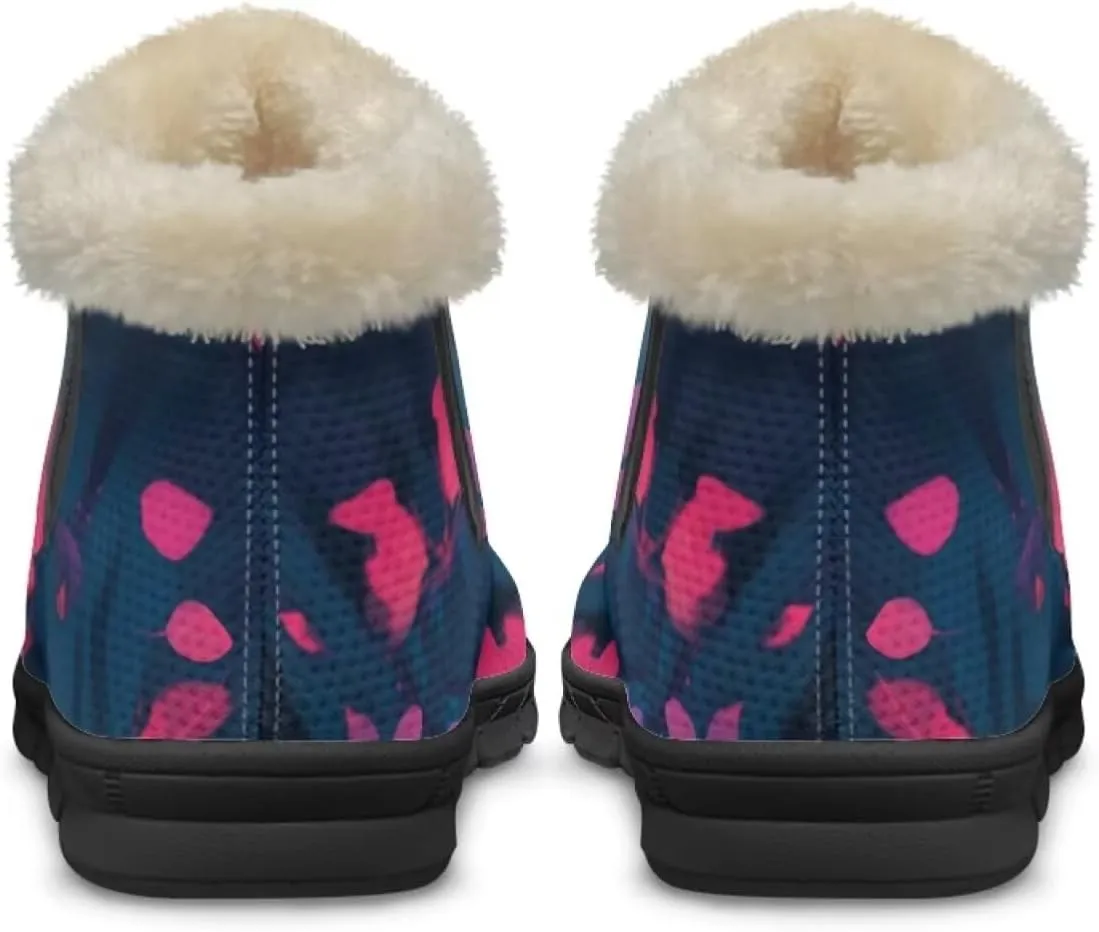 Binienty Womens Mens Winter Snow Boots Warm Fur Lined Comfortable Outdoor Shoes Arch Support
