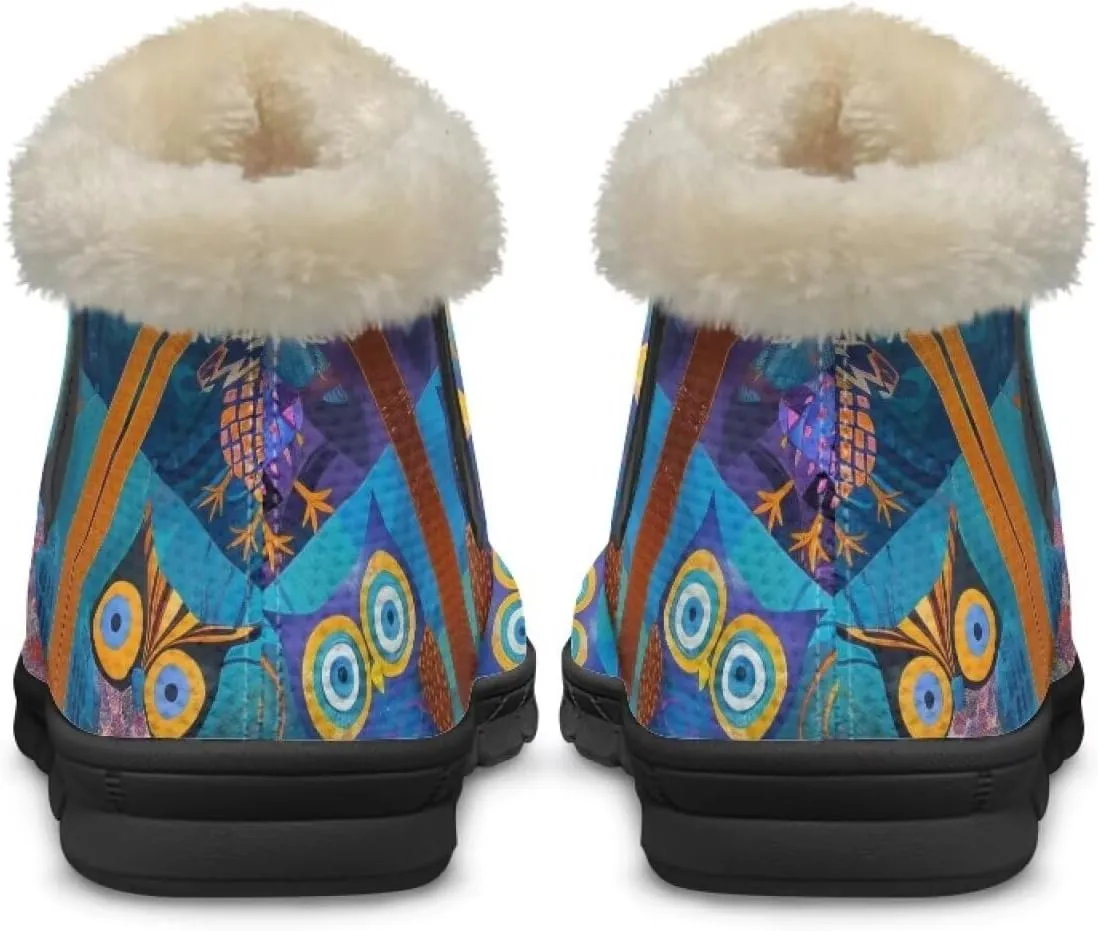 Binienty Womens Mens Winter Snow Boots Warm Fur Lined Comfortable Outdoor Shoes Arch Support