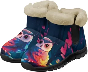 Binienty Womens Mens Winter Snow Boots Warm Fur Lined Comfortable Outdoor Shoes Arch Support