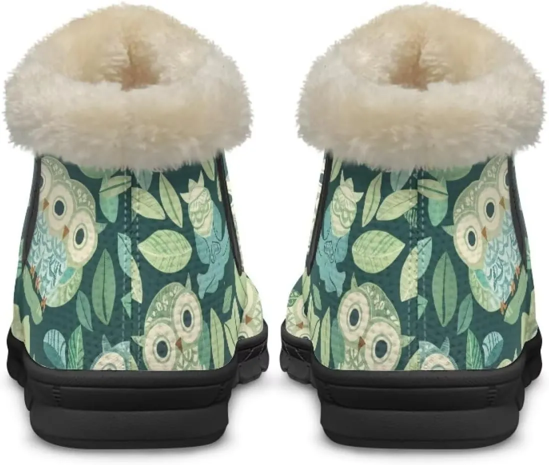 Binienty Womens Mens Winter Snow Boots Warm Fur Lined Comfortable Outdoor Shoes Arch Support
