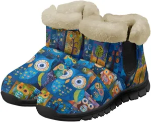 Binienty Womens Mens Winter Snow Boots Warm Fur Lined Comfortable Outdoor Shoes Arch Support