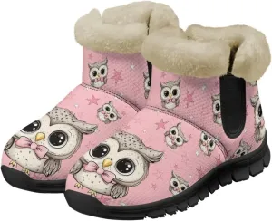 Binienty Womens Mens Winter Snow Boots Warm Fur Lined Comfortable Outdoor Shoes Arch Support