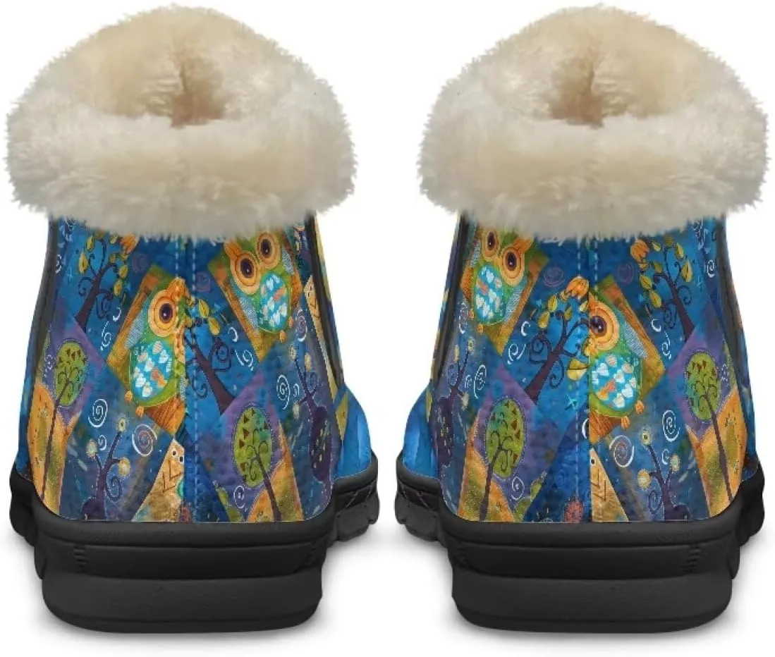 Binienty Womens Mens Winter Snow Boots Warm Fur Lined Comfortable Outdoor Shoes Arch Support