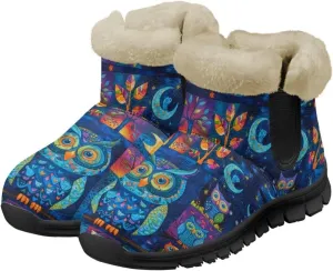 Binienty Womens Mens Winter Snow Boots Warm Fur Lined Comfortable Outdoor Shoes Arch Support