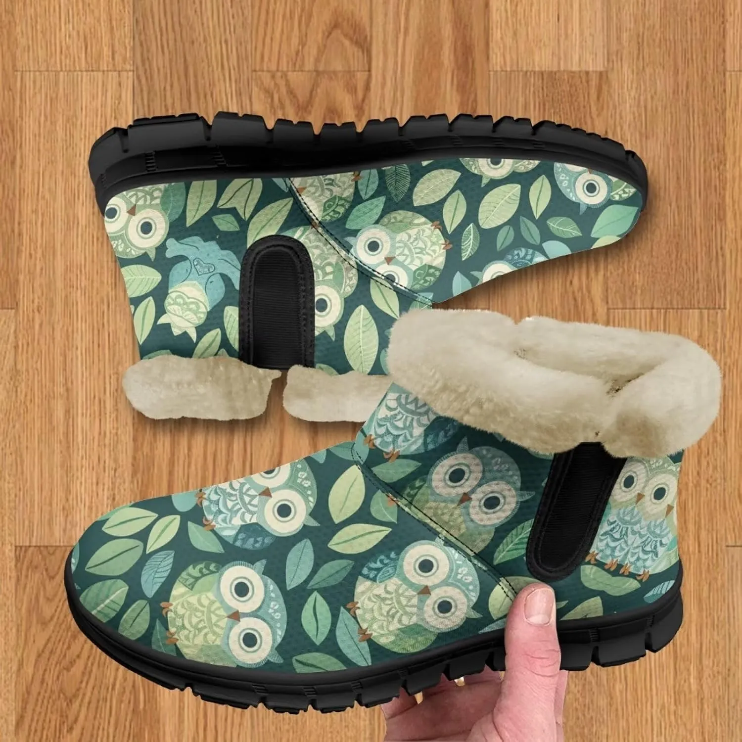 Binienty Womens Mens Winter Snow Boots Warm Fur Lined Comfortable Outdoor Shoes Arch Support