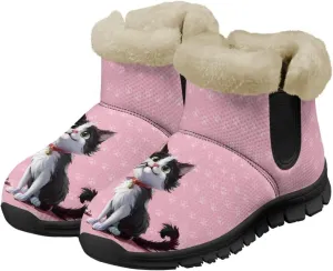 Binienty Womens Warm Boots Casual Snow Boots Winter Ankle Booties Arch Support Outdoor Shoes