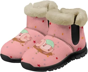 Binienty Womens Warm Boots Casual Snow Boots Winter Ankle Booties Arch Support Outdoor Shoes