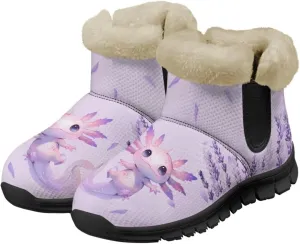 Binienty Womens Warm Boots Casual Snow Boots Winter Ankle Booties Arch Support Outdoor Shoes