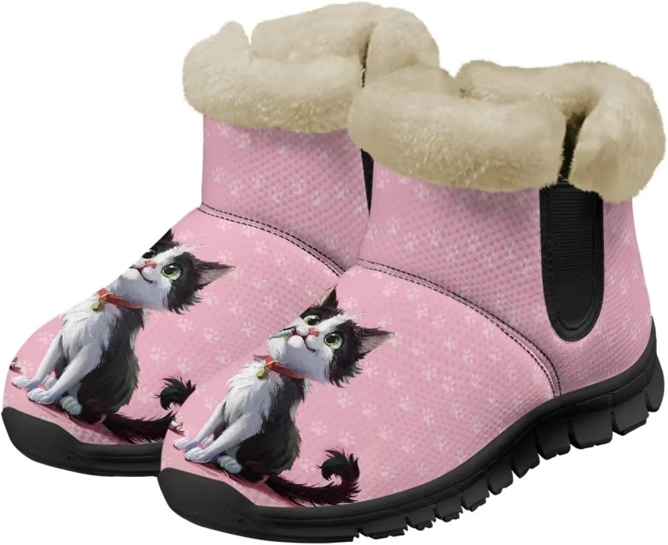 Binienty Womens Warm Boots Casual Snow Boots Winter Ankle Booties Arch Support Outdoor Shoes