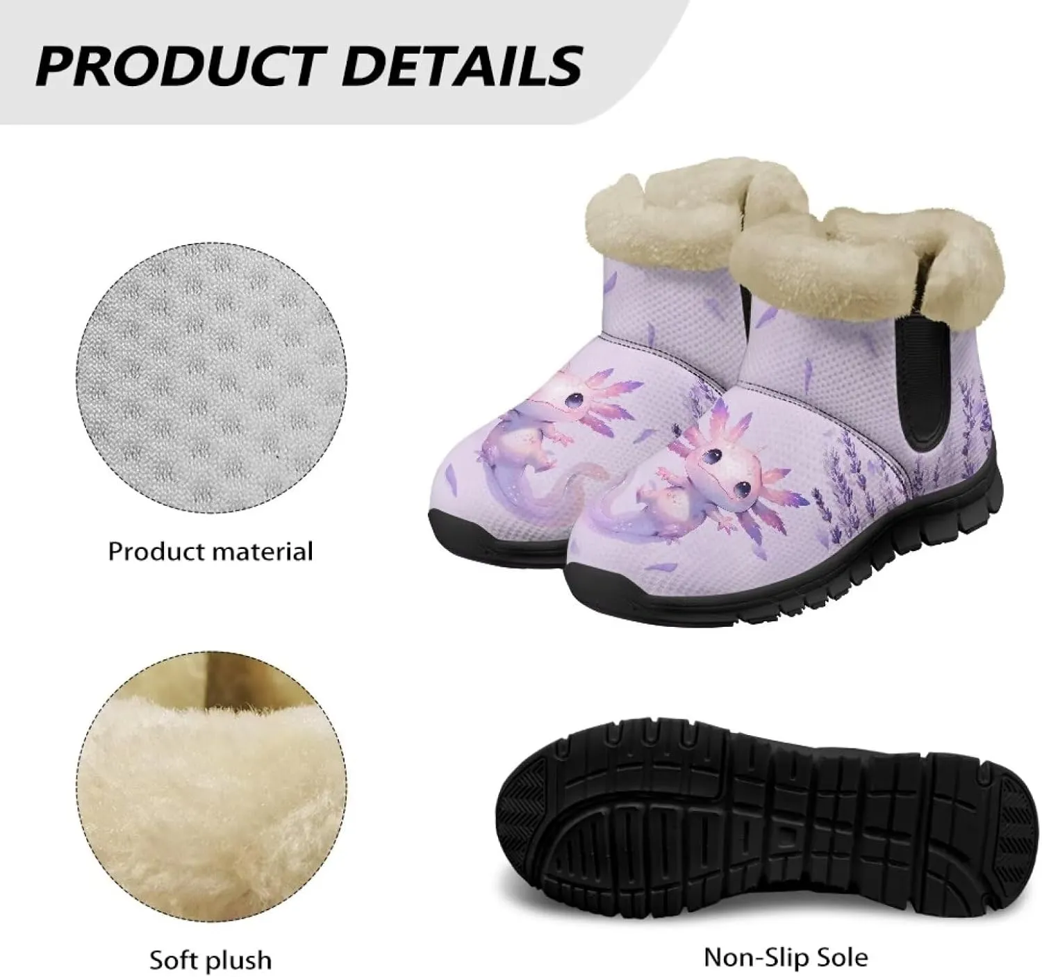 Binienty Womens Warm Boots Casual Snow Boots Winter Ankle Booties Arch Support Outdoor Shoes