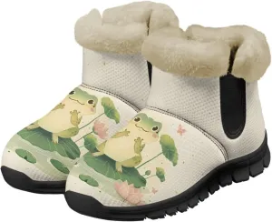 Binienty Womens Warm Boots Casual Snow Boots Winter Ankle Booties Arch Support Outdoor Shoes