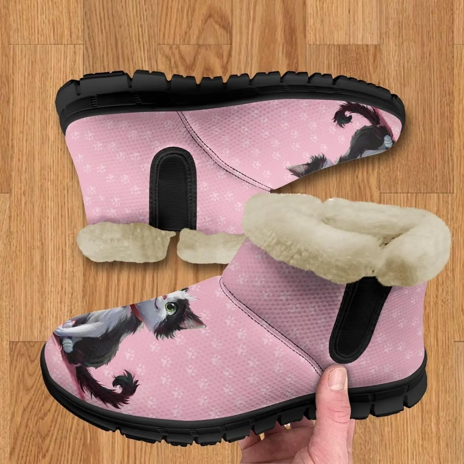Binienty Womens Warm Boots Casual Snow Boots Winter Ankle Booties Arch Support Outdoor Shoes