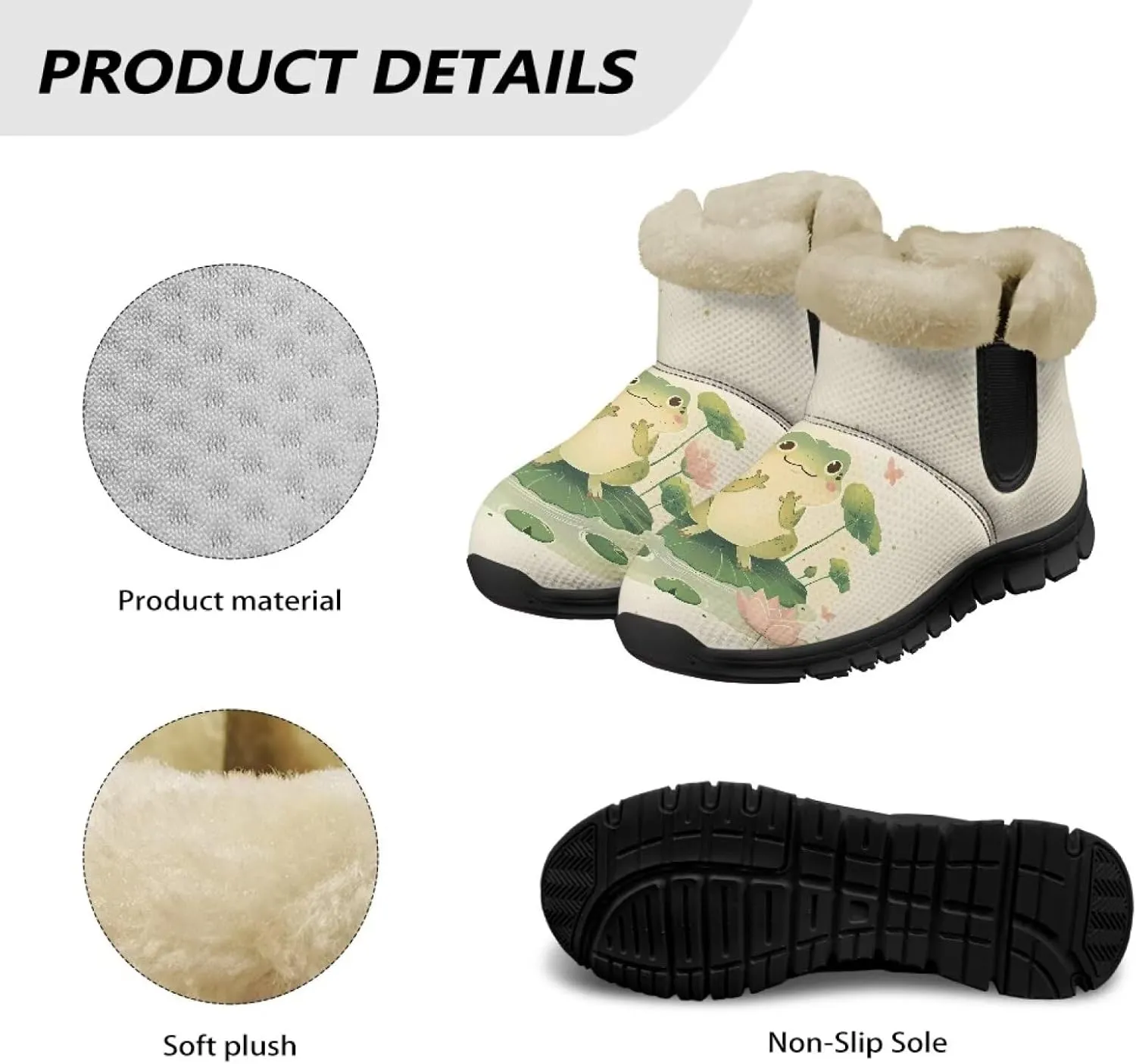 Binienty Womens Warm Boots Casual Snow Boots Winter Ankle Booties Arch Support Outdoor Shoes