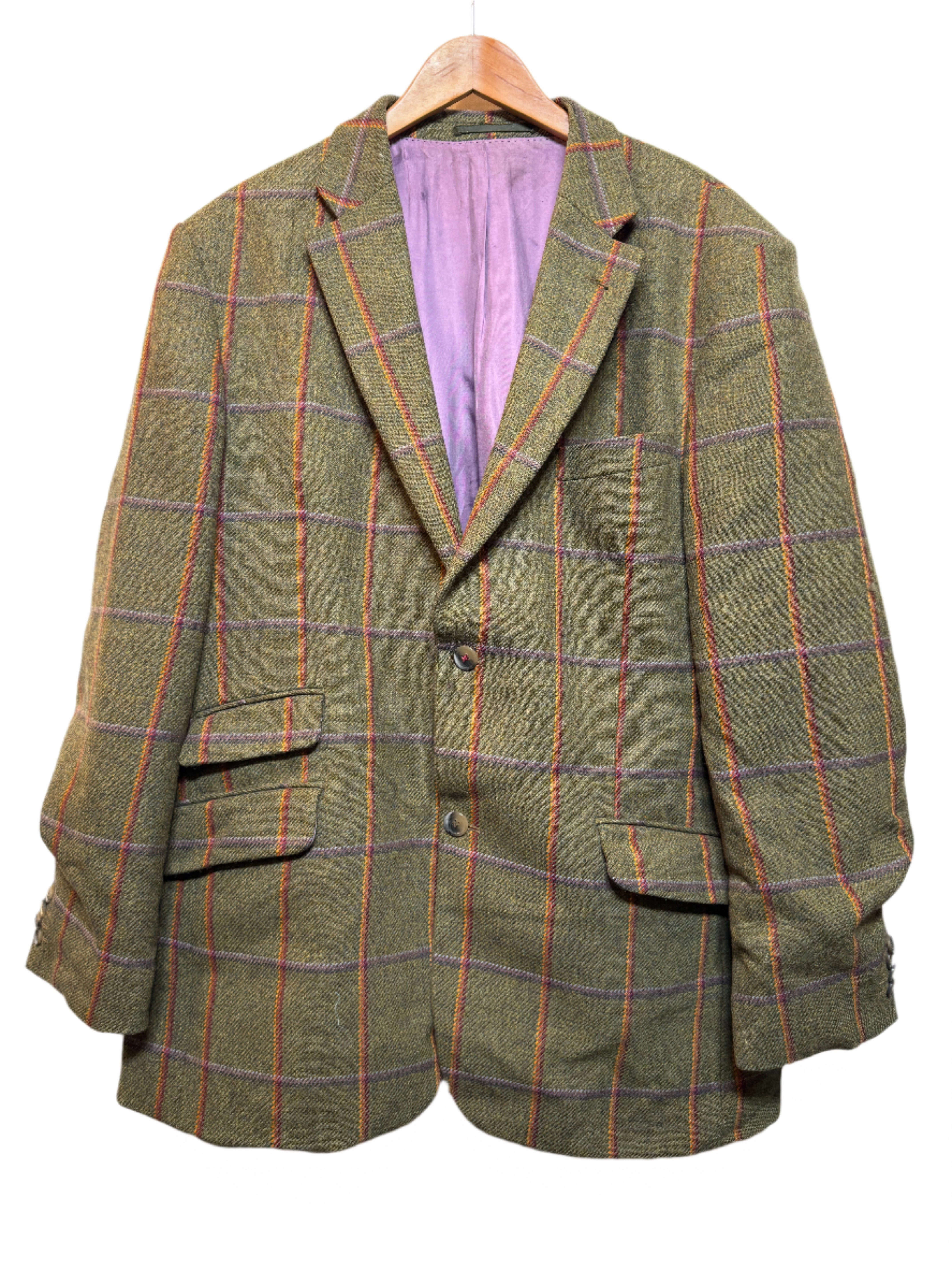 Peter Christian Mens Green Plaid Blazer (Size XXL) Flexible Hood Motivate