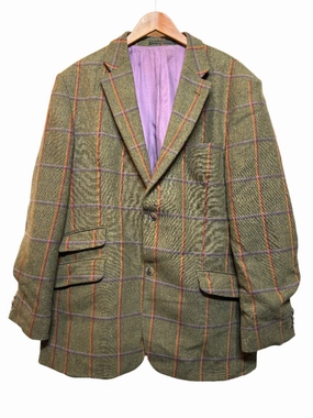 Peter Christian Mens Green Plaid Blazer (Size XXL) Flexible Hood Motivate