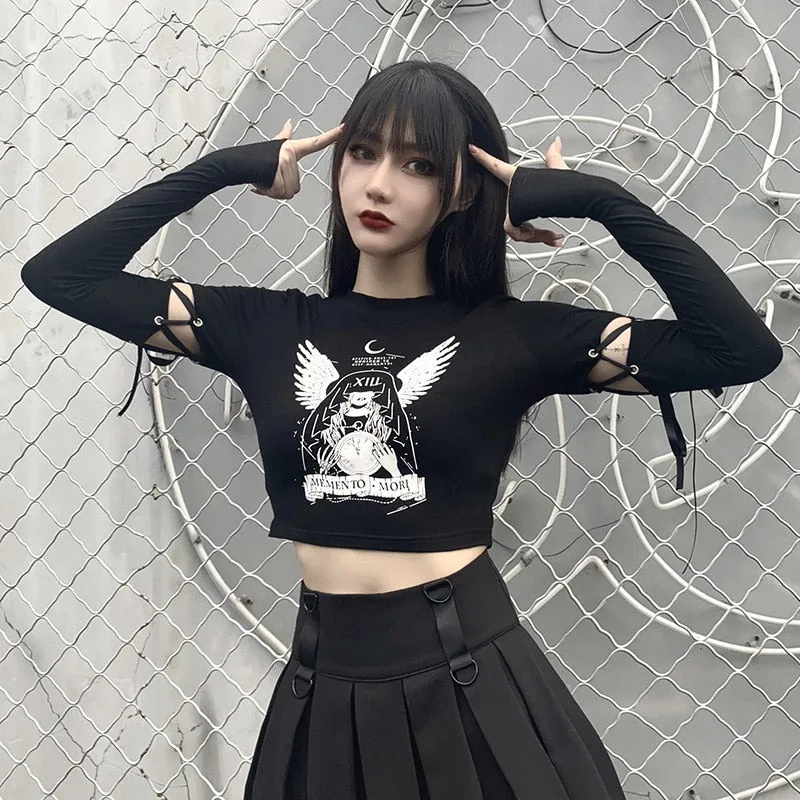 Black Angel Sleeve Top