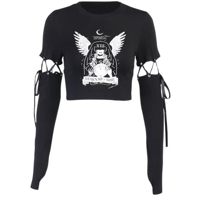 Black Angel Sleeve Top