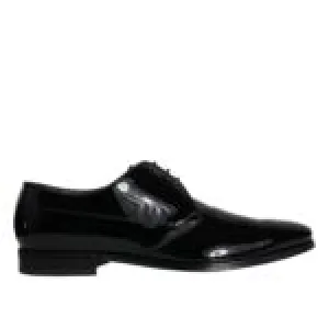 Black Calfskin Leather Derby Men Dress Shoes