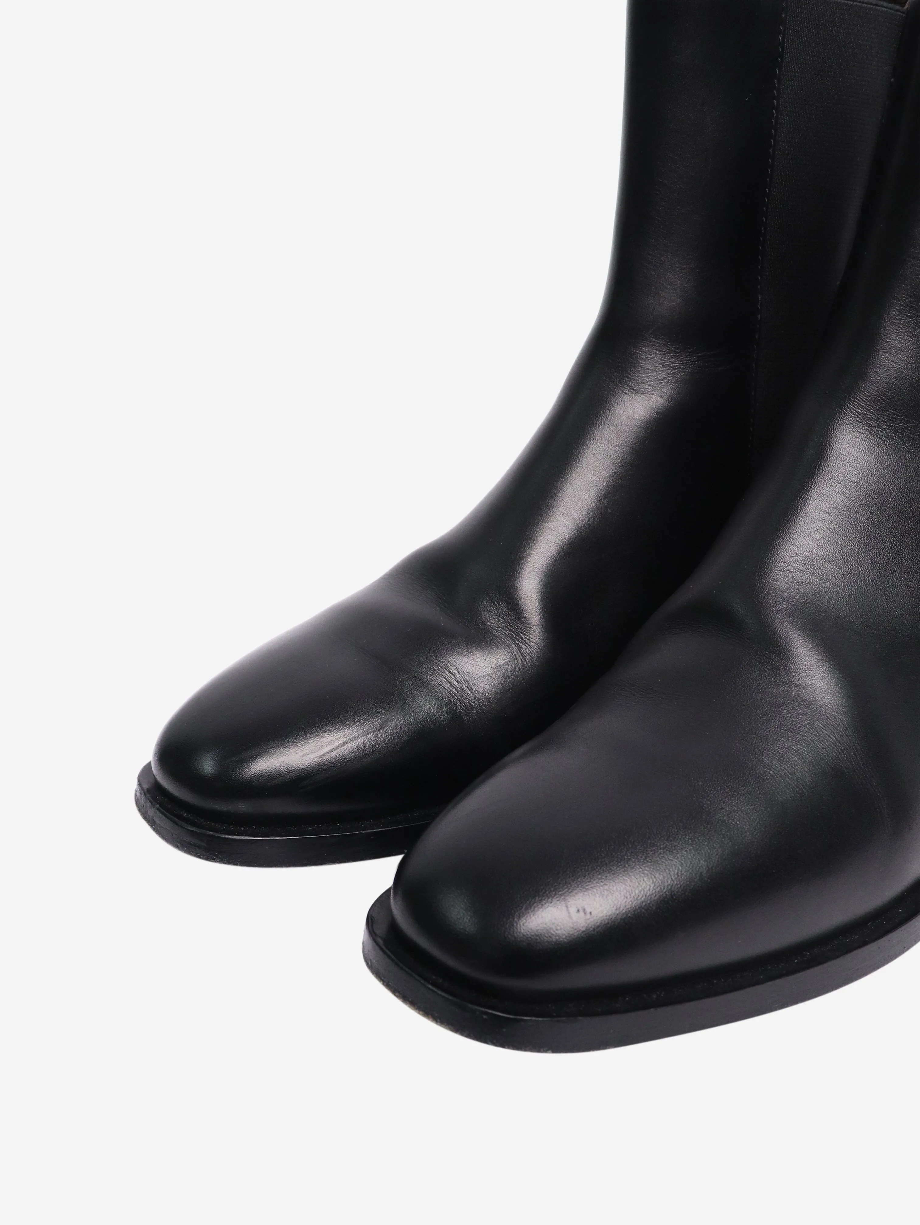 Black leather Chelsea ankle boots - size EU 38