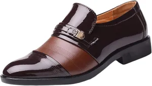 Black Oxfords Shoes for Men Fashion Summer and Autumn Men Leather Shoes Pointed Toe Low Heeled Wingtip Oxfords Shoes