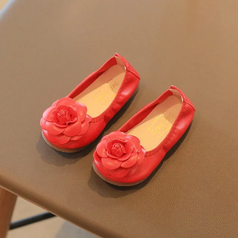 Black Red Leather Girls School Shoes