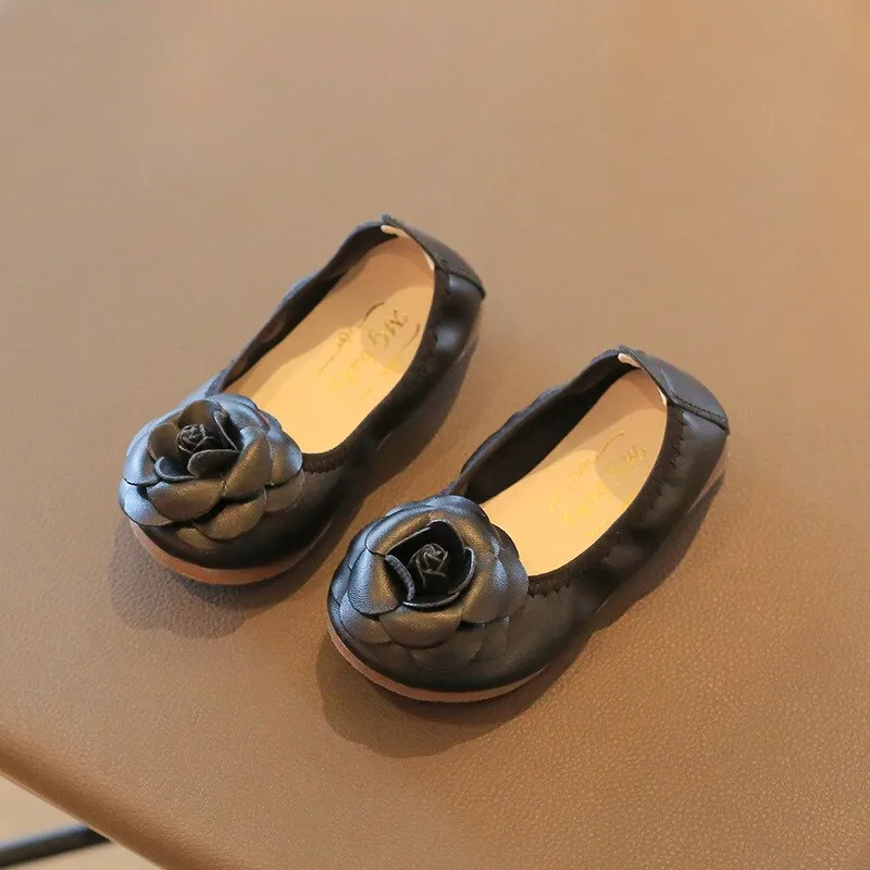 Black Red Leather Girls School Shoes