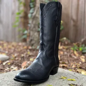 Black Round Toe Texan
