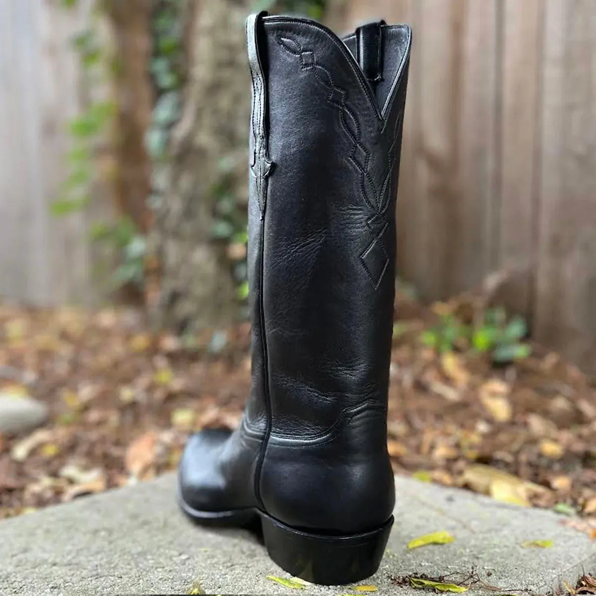 Black Round Toe Texan