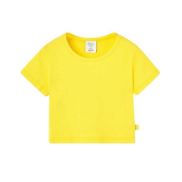 Stylish and Comfortable Boboli Maglietta in jersey a costine da bambina 498034 1199 gialla