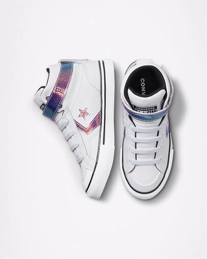 Converse Pro Blazer HI Iridescent Glitter 671533C bianco/nero/bianco vegan running shoes Step Assist