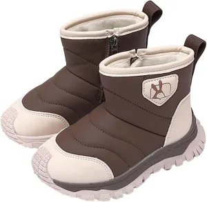 Boys Girls Kids Snow Boots Wterproof Anti-Ski Winter Outdoor Shoes Toasty-Dry Water-Resistan Boots for Toddlers