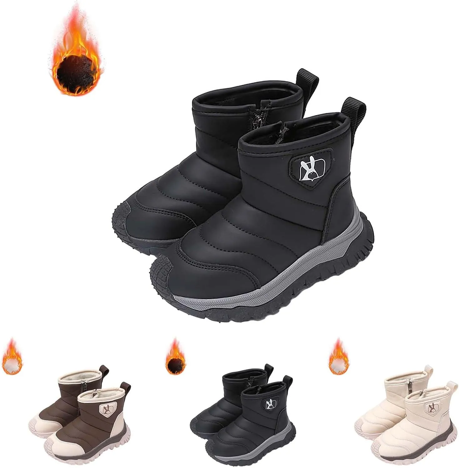 Boys Girls Kids Snow Boots Wterproof Anti-Ski Winter Outdoor Shoes Toasty-Dry Water-Resistan Boots for Toddlers