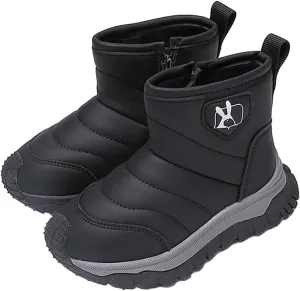 Boys Girls Kids Snow Boots Wterproof Anti-Ski Winter Outdoor Shoes Toasty-Dry Water-Resistan Boots for Toddlers