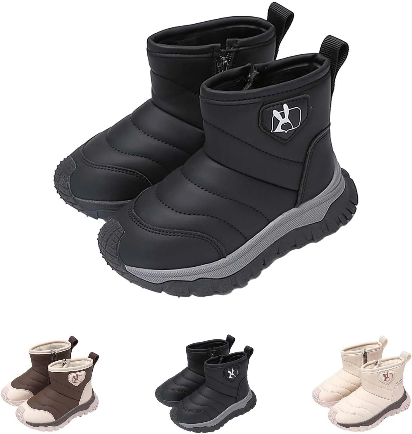 Boys Girls Kids Snow Boots Wterproof Anti-Ski Winter Outdoor Shoes Toasty-Dry Water-Resistan Boots for Toddlers