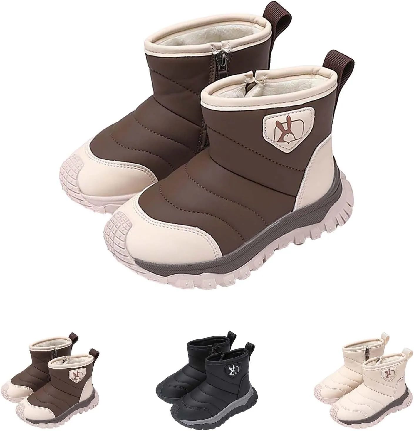 Boys Girls Kids Snow Boots Wterproof Anti-Ski Winter Outdoor Shoes Toasty-Dry Water-Resistan Boots for Toddlers