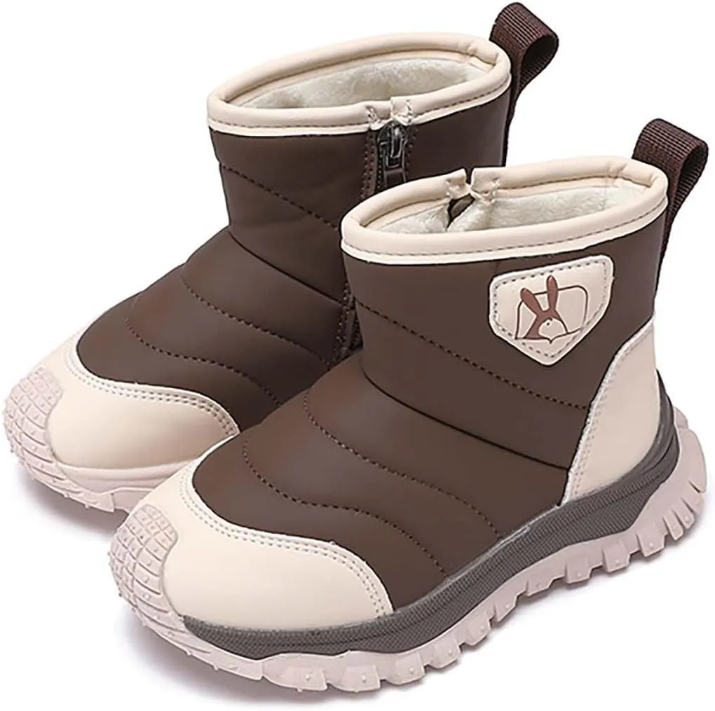 Boys Girls Kids Snow Boots Wterproof Anti-Ski Winter Outdoor Shoes Toasty-Dry Water-Resistan Boots for Toddlers