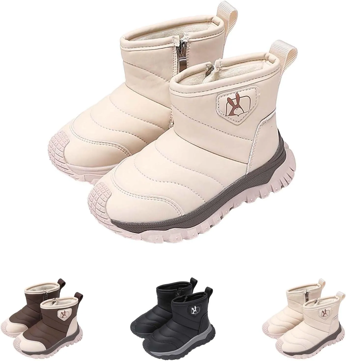Boys Girls Kids Snow Boots Wterproof Anti-Ski Winter Outdoor Shoes Toasty-Dry Water-Resistan Boots for Toddlers