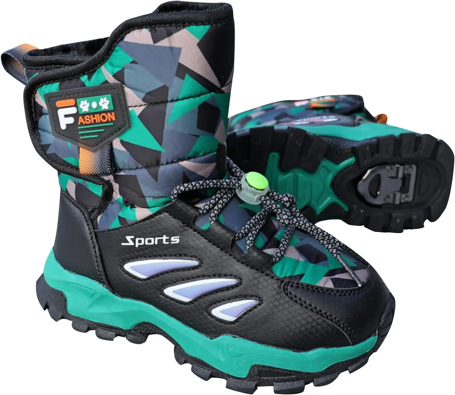 Boys Girls Snow Boots Toddler Kids Winter Padded Boots Water esistant Soft Hook Loop Cold Weather Outdoor Shoes