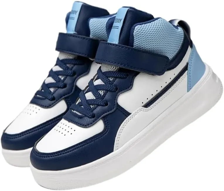 Boys Girls Sports Board Shoes with Leather Upper, Breathable Comfortable, for Basketball Running Walking Tennis Suitable for All Seasons
