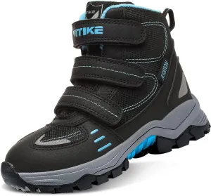 Boys Snow Boots Outdoor Adventure Kids Hiking Shoes Warm Kids Snow Boots Non Slip Boys Boots Metal Buckle Sole High Top Kids Hiking Boots Easy To Put On Kids Boys Winter Boots Mid Waterproof