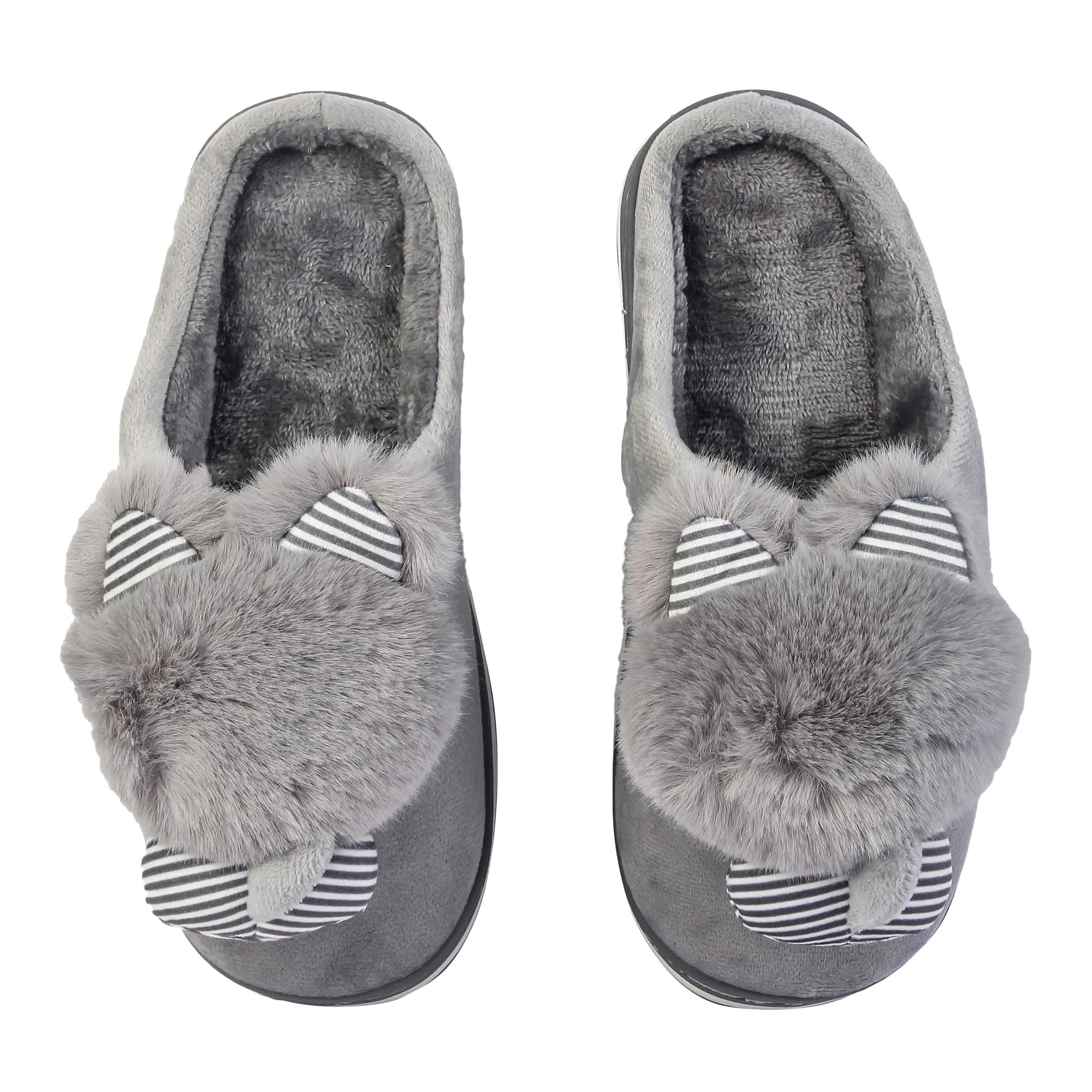 Brauch Women's Grey Raccoon Winter Slippers