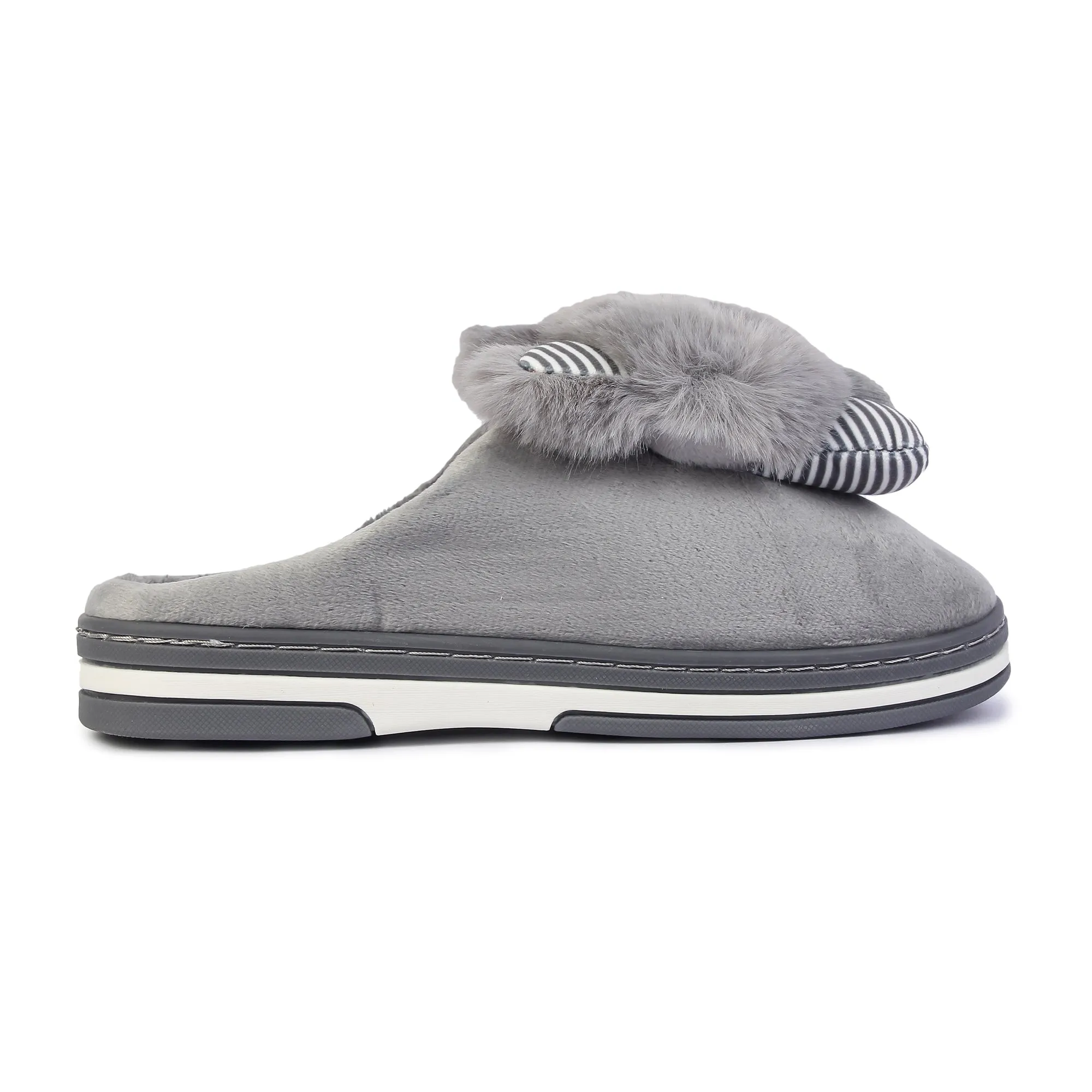 Brauch Women's Grey Raccoon Winter Slippers