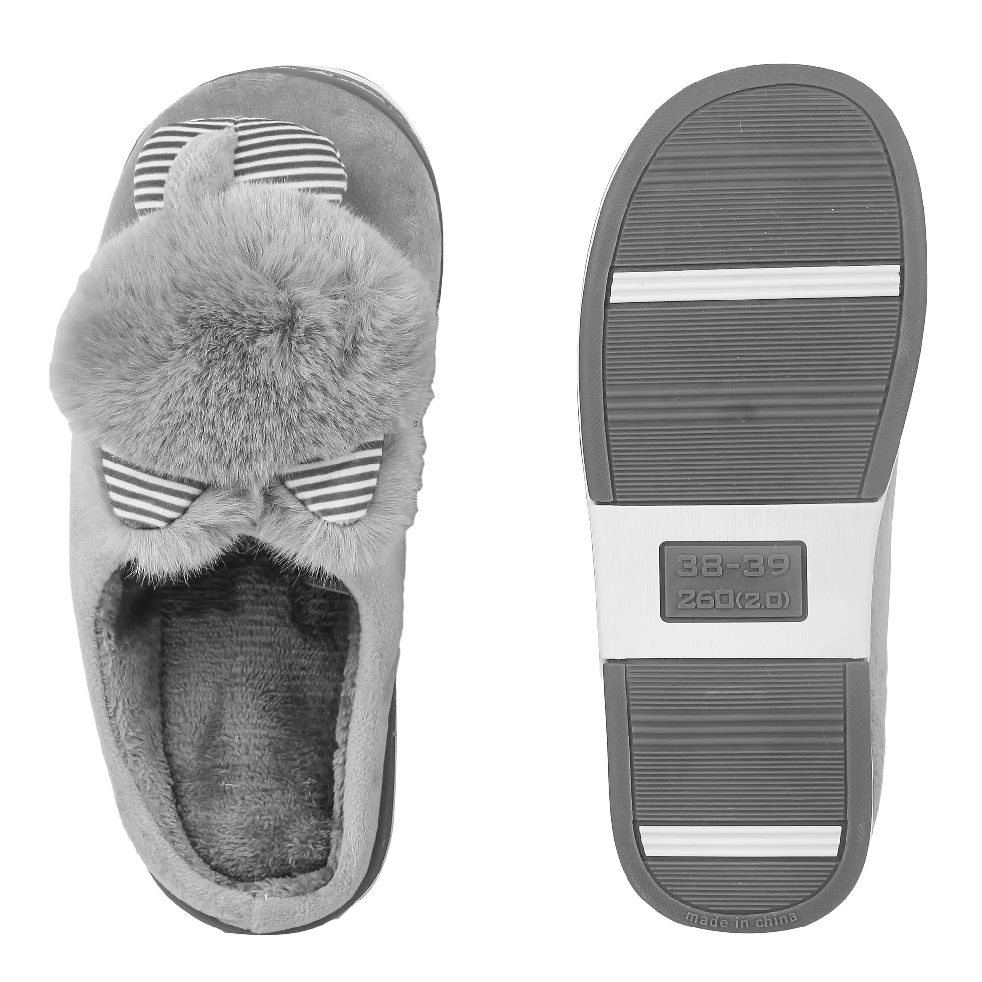 Brauch Women's Grey Raccoon Winter Slippers