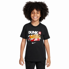 Classic Wearable Stretchable Fabric Nike maglietta manica corta junior Dunk HQ3235-010 nero