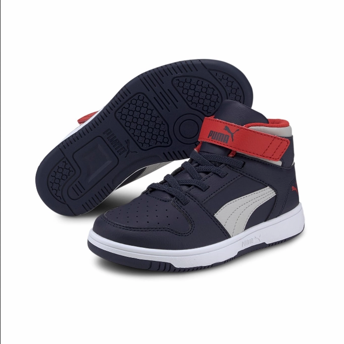 Puma scarpa sneakers da ragazzo Rebound Layup 370488 11 blu grigio rosso running in a volcanic area shoes