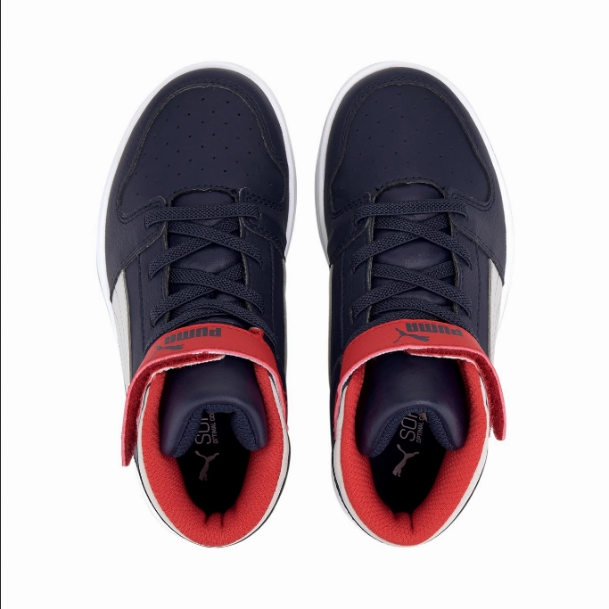 Ergonomic Lacing System self - discipline Puma scarpa sneakers da ragazzo Rebound Layup 370488 11 blu grigio rosso