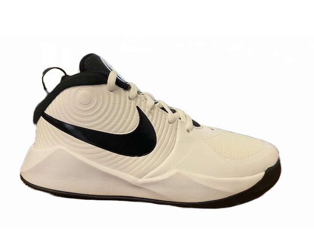 SyntheticFlexibility Nike scarpa da pallacanestro da ragazzi Team Hustle 9 AQ4224 100 bianco nero
