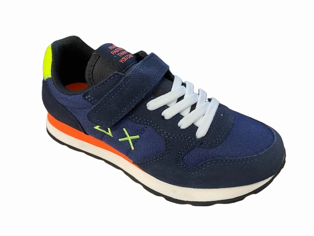 Sun68 sneakers da bambino Tom Fluo Z42302K 07 navy blue Internal Support Sling Unisex Design