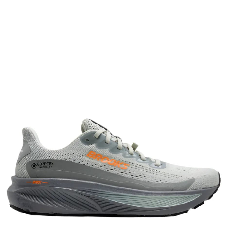 psychologically - satisfying Thermo Regulating Mesh Brooks Men's Ghost 17 GTX Running Shoes in Smoke/Primer Grey/Orange AW25
