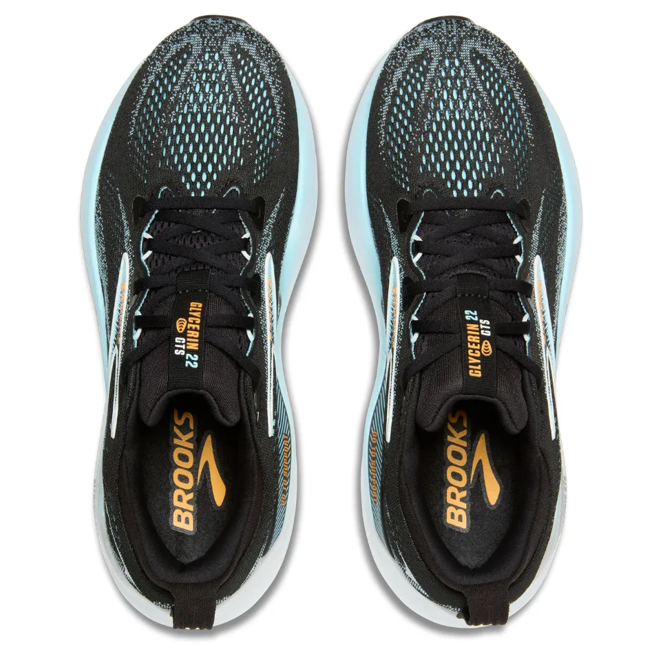 Brooks Men's Glycerin GTS 22 Running Shoes in Black/Atomizer/Blazing Orange AW25 Trail Cushioning Quality - Assured